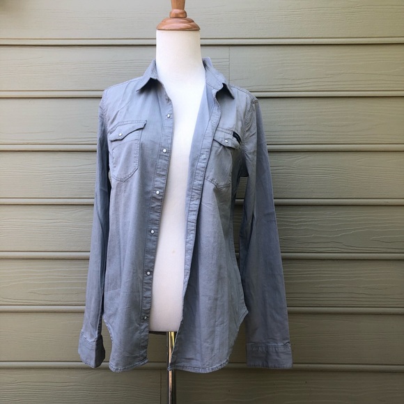 Calvin Klein Grey Button Up Shirt- S - Picture 2 of 6